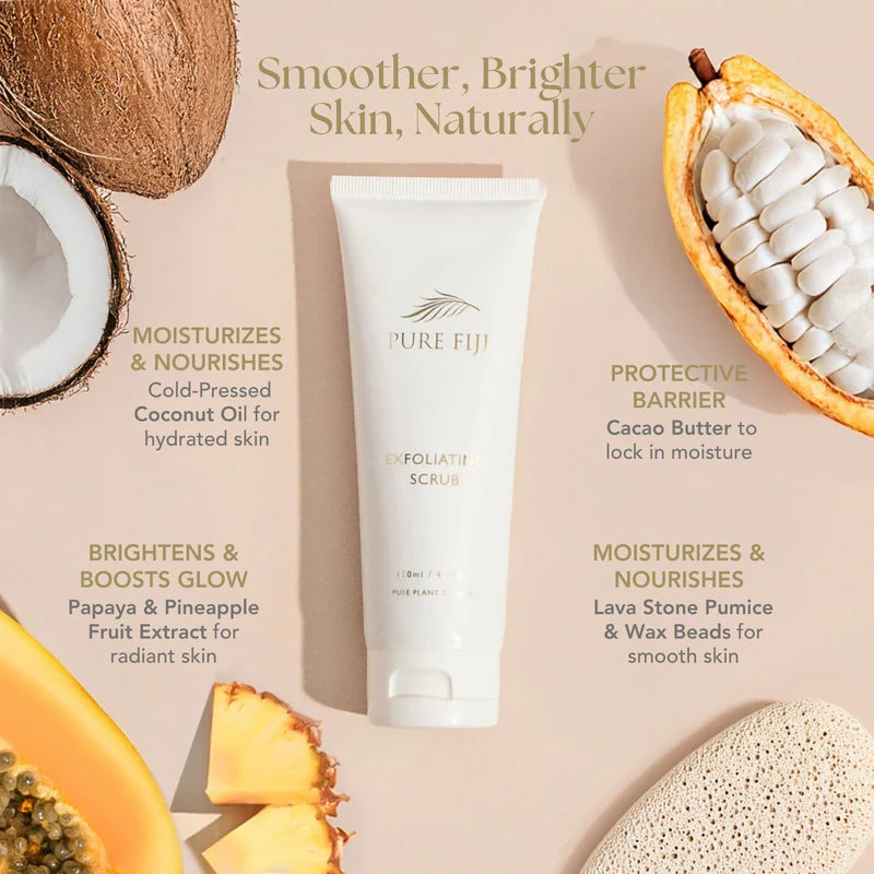 Pure Fiji Coconut Exfoliating Scrub with Papaya and Pineapple Enzyme (120ml)